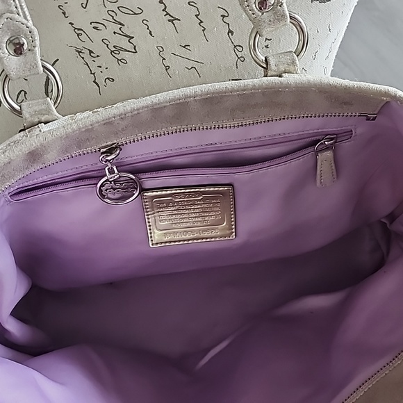 Coach poppy gold and white patchwork tote - Picture 5 of 7